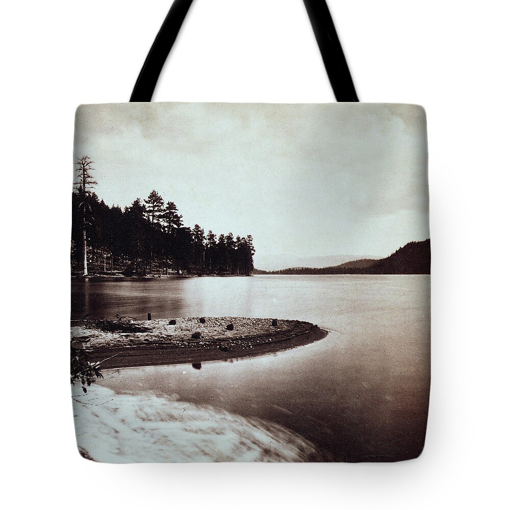 donner Lake Tote Bag featuring the photograph Donner Lake - California - c 1865 #1 by International Images