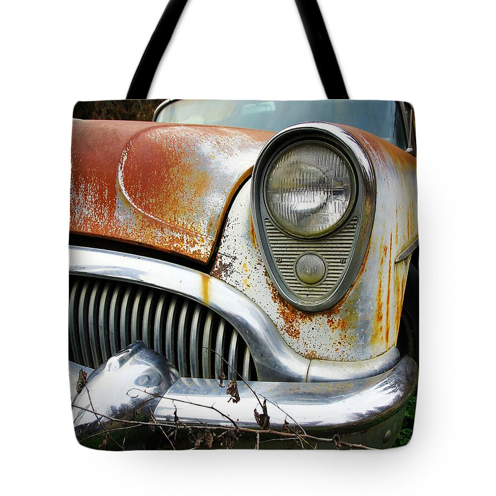 Buick Tote Bag featuring the photograph Forgotten Buick by Steve McKinzie