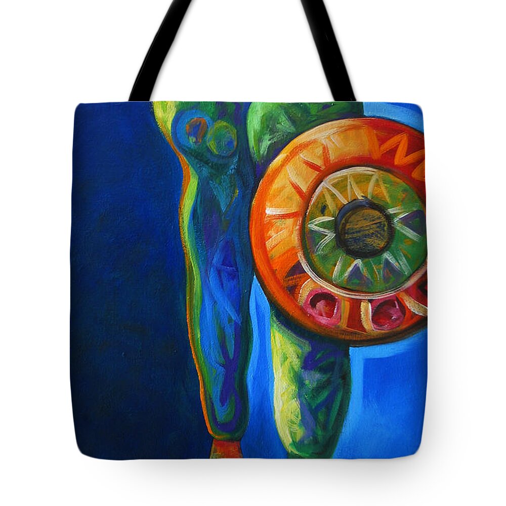 Indians Tote Bag featuring the painting Four Feathers by Lance Headlee