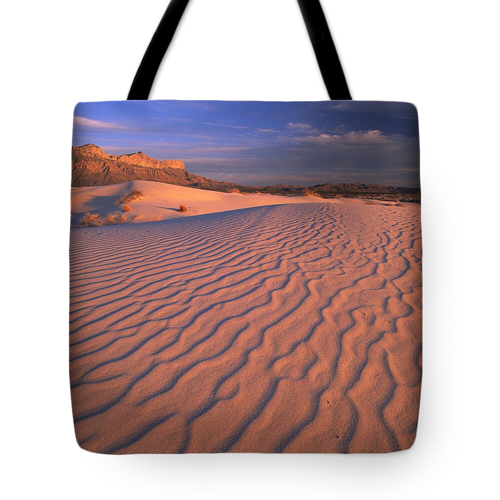 00174101 Tote Bag featuring the photograph Gypsum Dunes Guadalupe Mountains by Tim Fitzharris