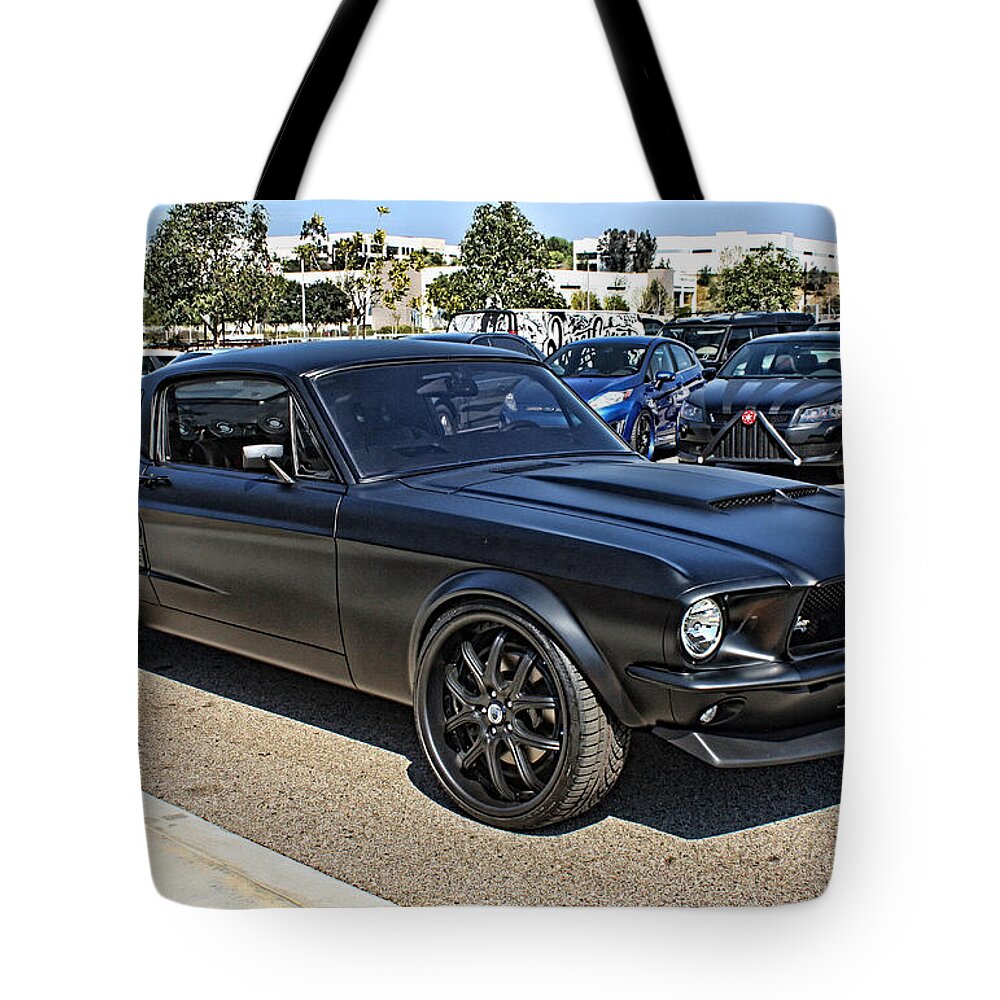 1967 Mustang Fastback 2+2 Tote Bag featuring the photograph Microsoft Mustang #1 by Tommy Anderson