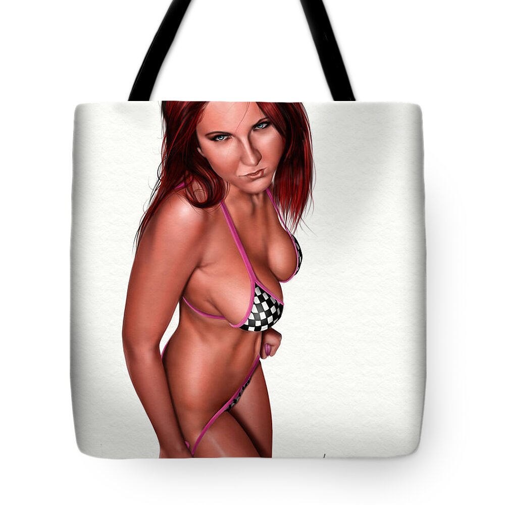 Pete Tote Bag featuring the painting Nicole #1 by Pete Tapang