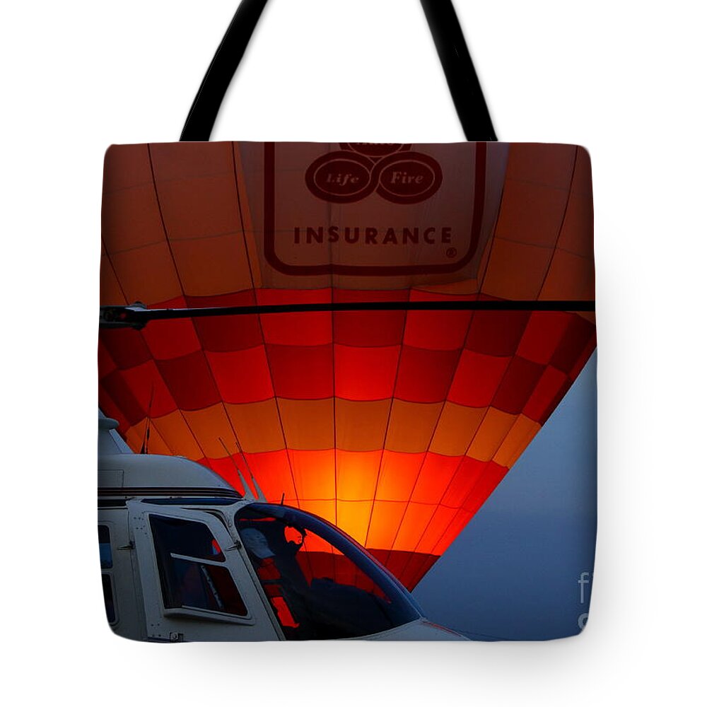Hot Air Tote Bag featuring the photograph Night Flight by Robert Frederick