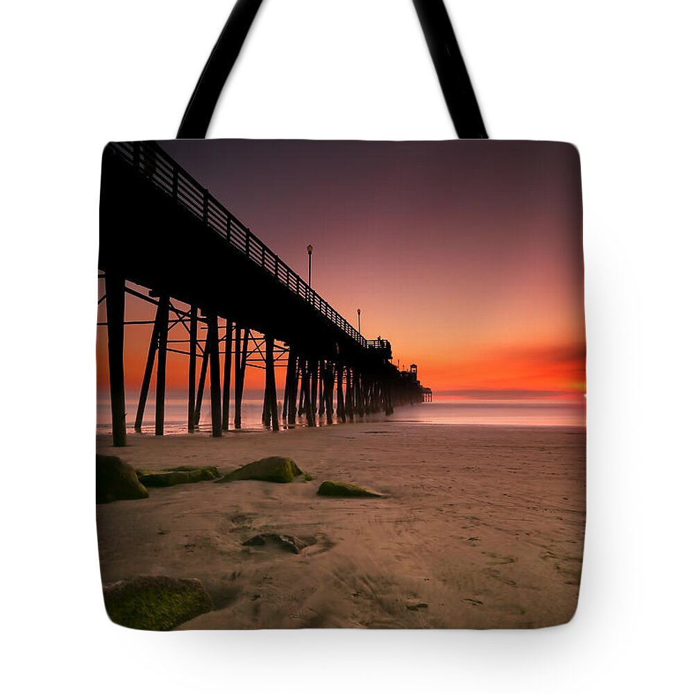  Sunset Tote Bag featuring the photograph Oceanside Sunset 10 #2 by Larry Marshall