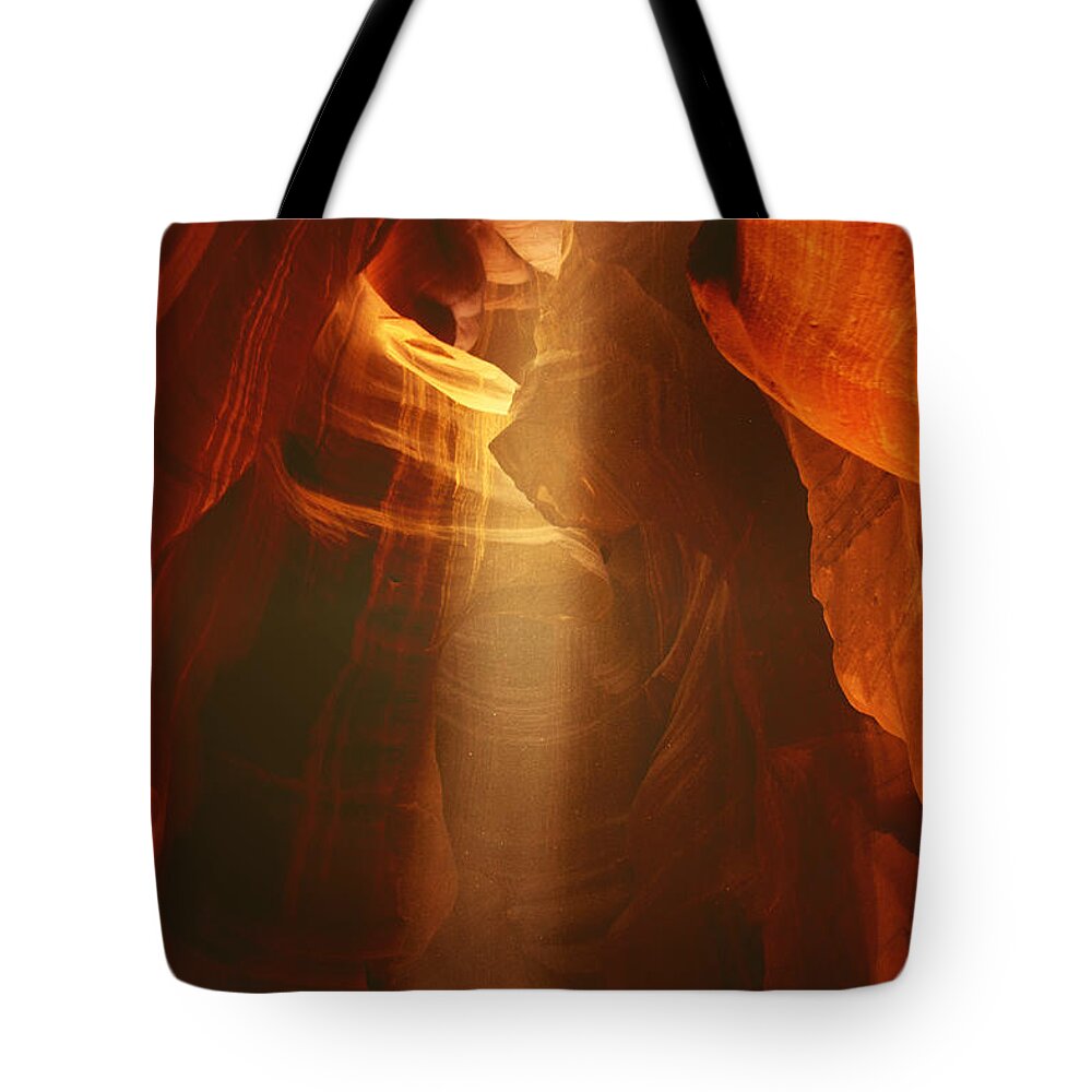 Southwest Tote Bag featuring the photograph Pillars of light - Antelope Canyon AZ #1 by Alexandra Till