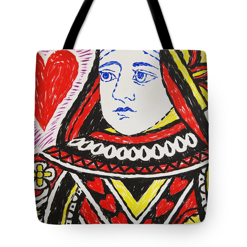 Queen Of Hearts Tote Bag featuring the painting Queen of Hearts #1 by Tommy Midyette