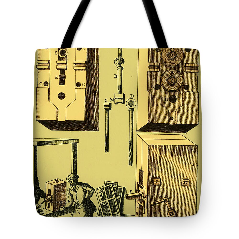 Historic Tote Bag featuring the photograph Rolling Mill For Lead Strips #2 by Photo Researchers