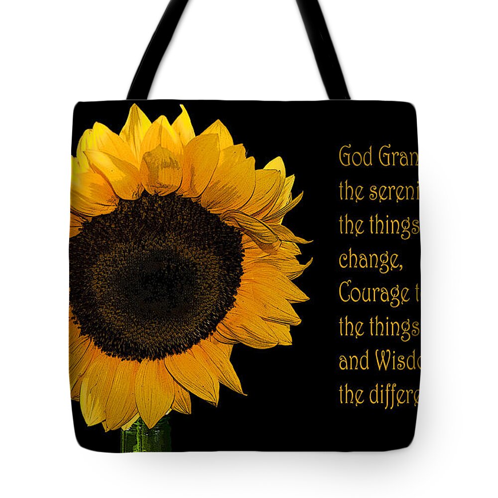 Serenity Tote Bag featuring the photograph Serenity Prayer by Cathy Kovarik