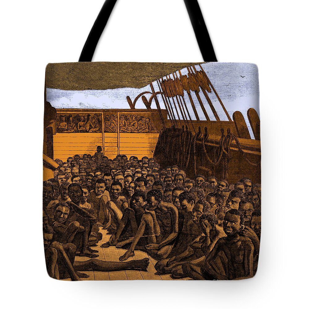 Historical Tote Bag featuring the photograph Slave Ship #1 by Photo Researchers