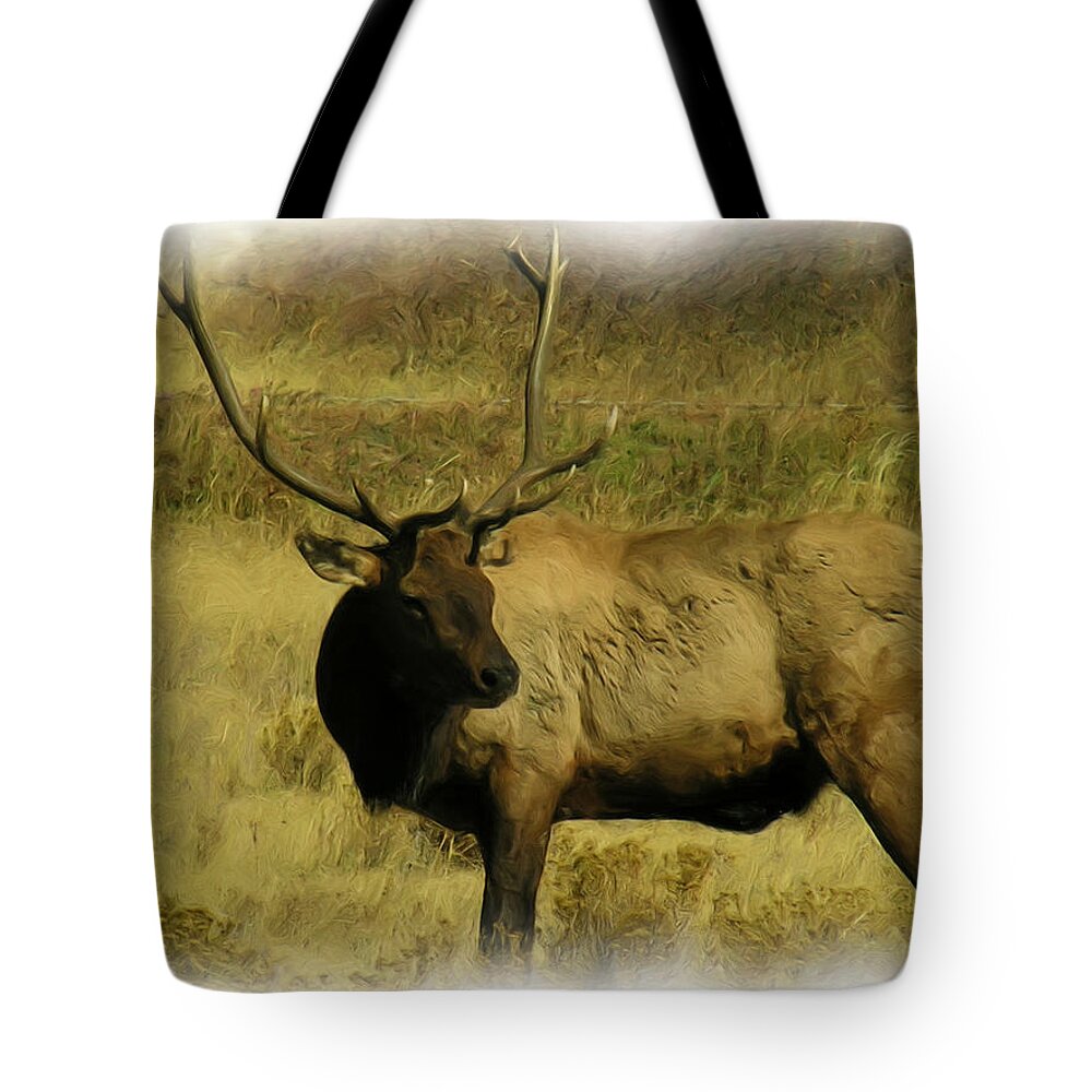 Estes Park Tote Bag featuring the painting Standing Tall #1 by Adam Vance
