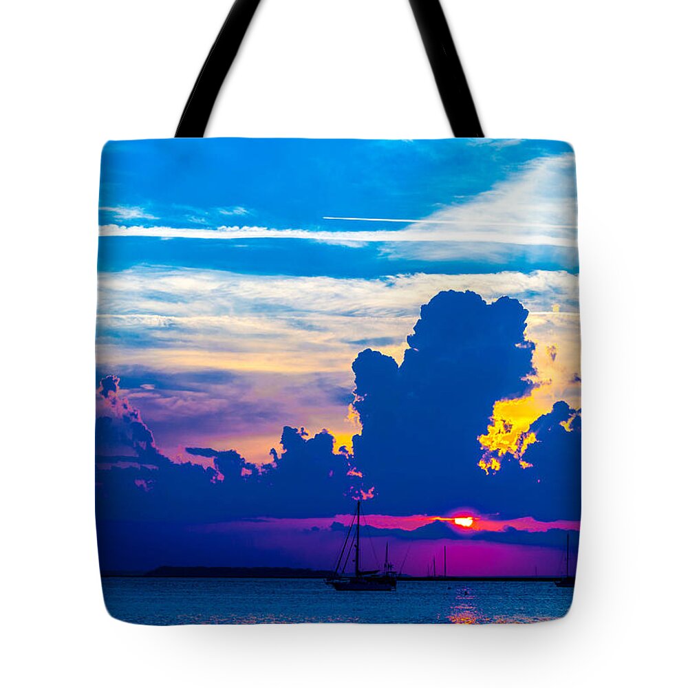  Purple Tote Bag featuring the photograph The Purple Sunset by Shannon Harrington