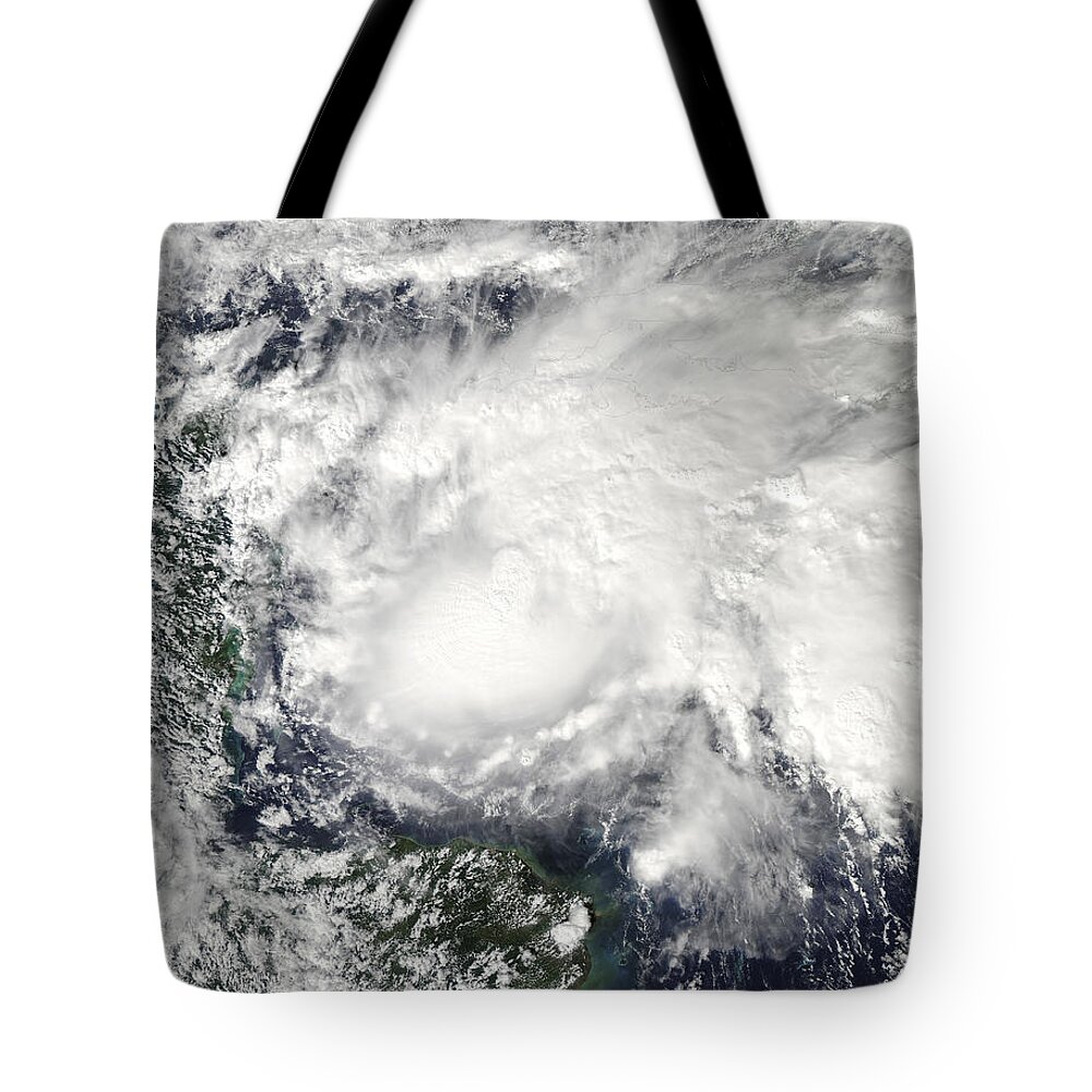 Cyclone Tote Bag featuring the photograph Tropical Storm Ida In The Caribbean Sea #1 by Stocktrek Images