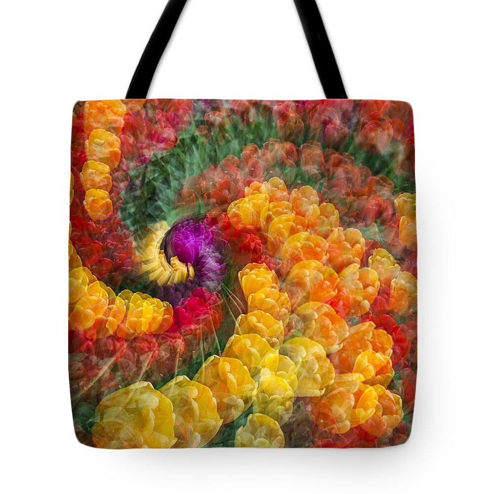 Tulips Tote Bag featuring the photograph Tulip spiral #2 by Yoshiki Nakamura