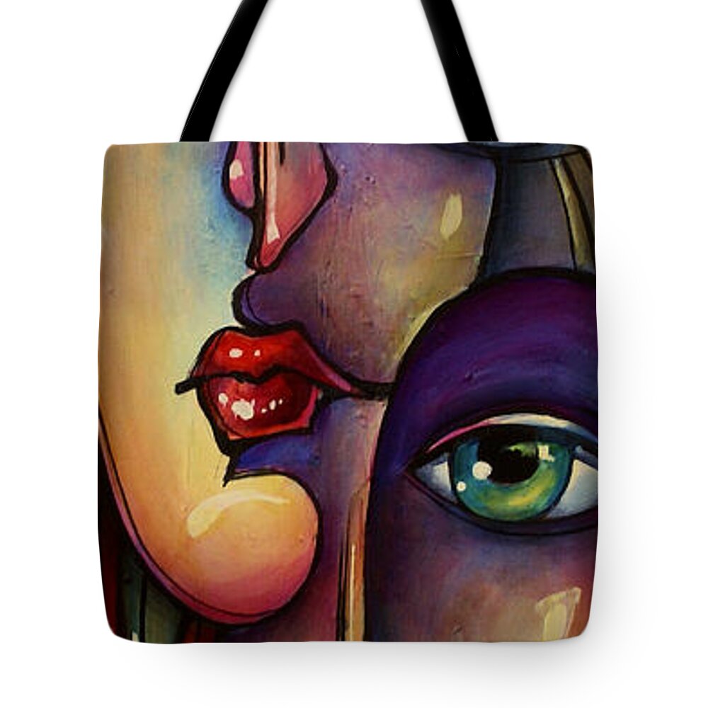 Urban Expressions Tote Bag featuring the painting Urban Expressions #1 by Michael Lang