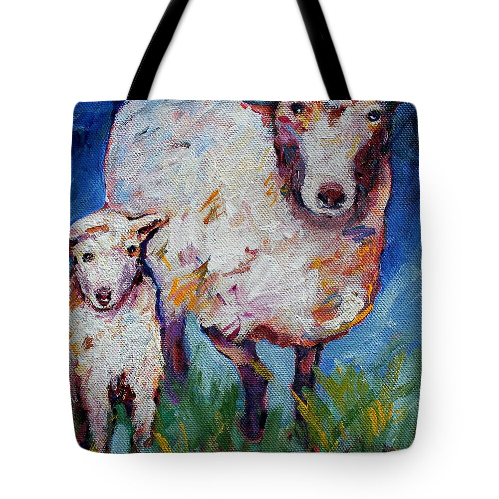 Sheep Tote Bag featuring the painting Warm Summer Days by Naomi Gerrard