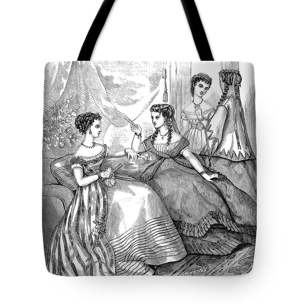 1867 Tote Bag featuring the photograph Womens Fashion, 1867 #1 by Granger
