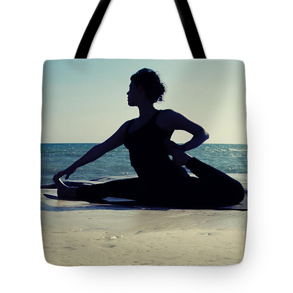 Beach Tote Bag featuring the photograph Yoga #1 by Stelios Kleanthous