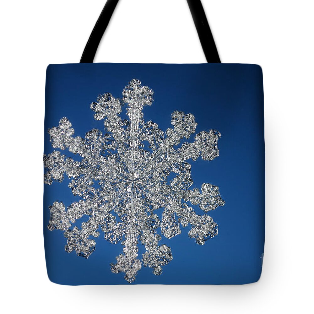 Snowflake Tote Bag featuring the photograph Snowflake #131 by Ted Kinsman