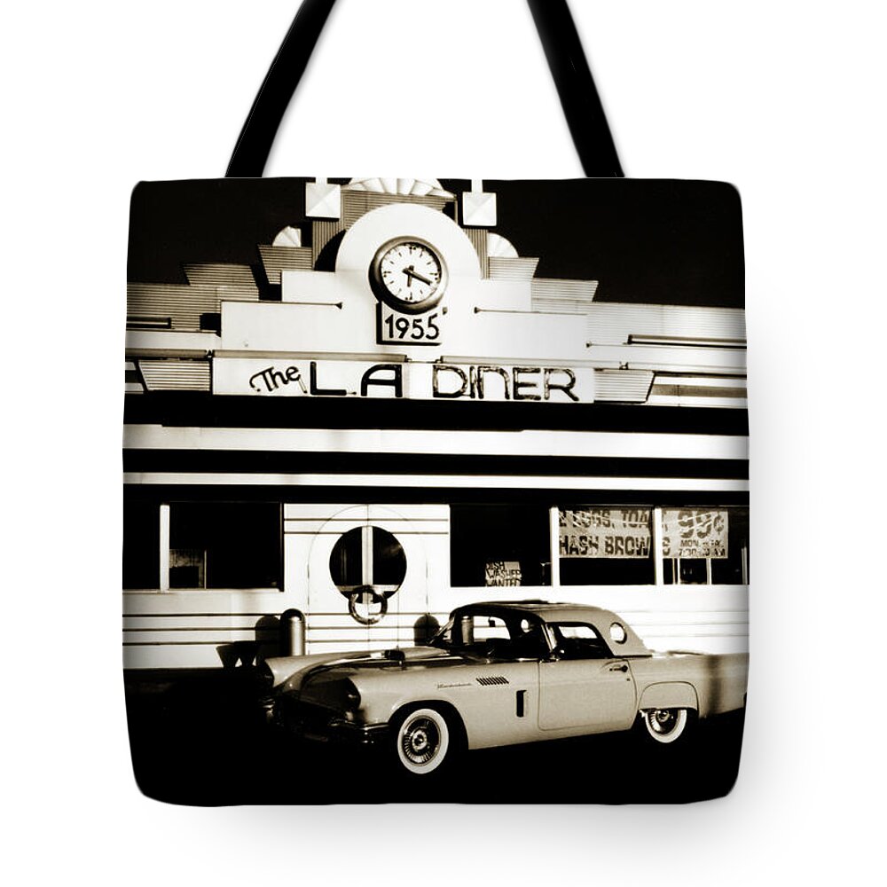 Diner Tote Bag featuring the photograph 1950s Revisited by Marilyn Hunt