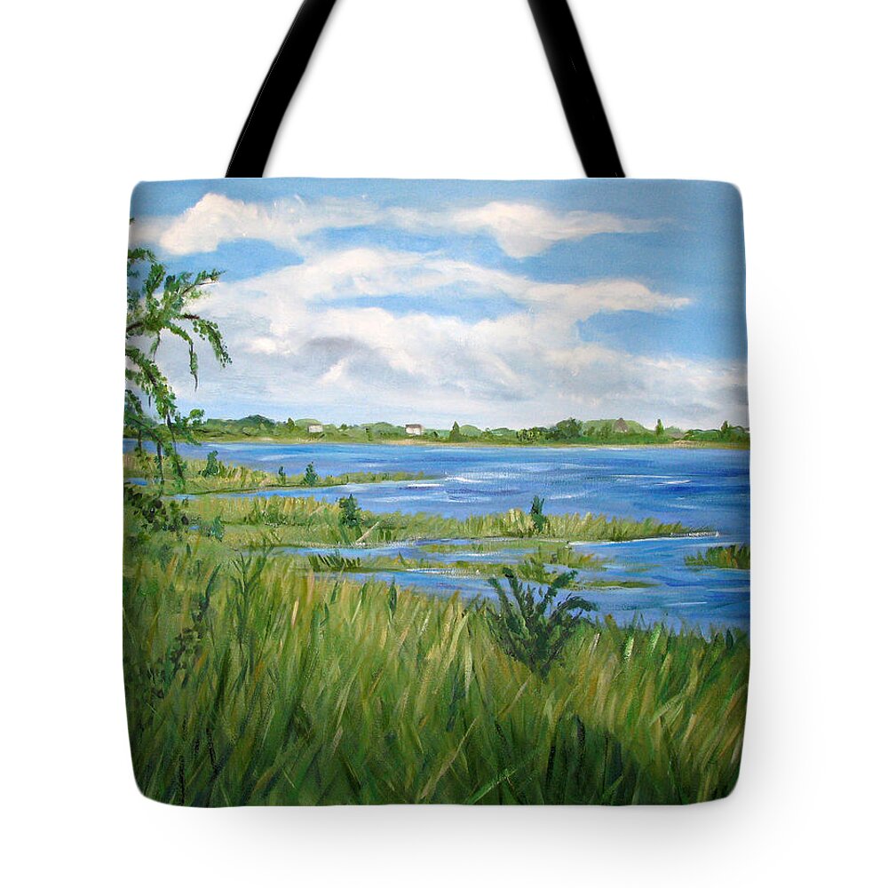Barnegat Bay Tote Bag featuring the painting Bayville 1 #2 by Clara Sue Beym