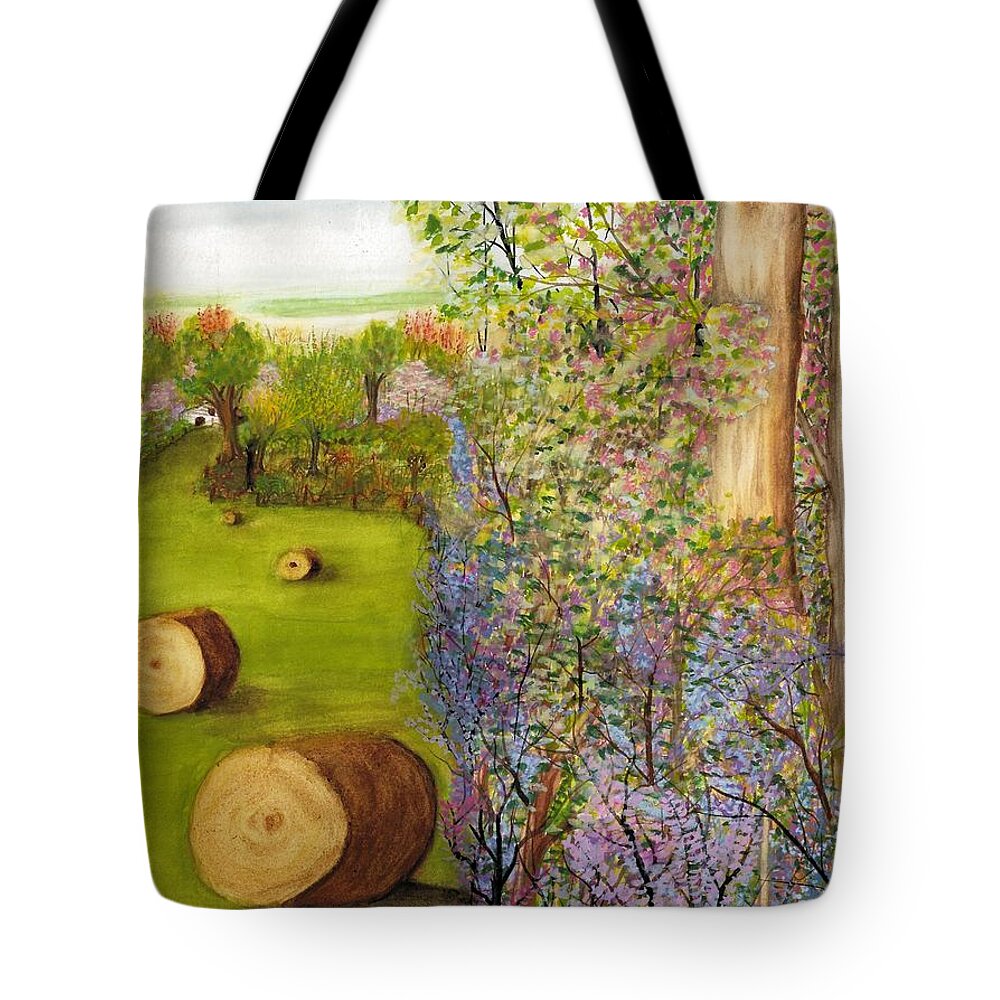 Dogwood Tote Bag featuring the painting Dogwoods and Redbuds by David Bartsch
