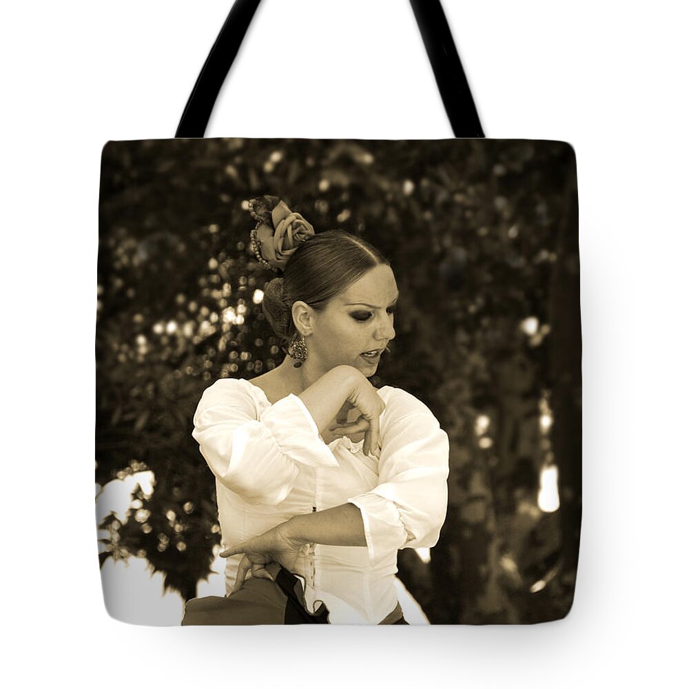 Flamenco Tote Bag featuring the photograph Flamenco dance #2 by Perry Van Munster