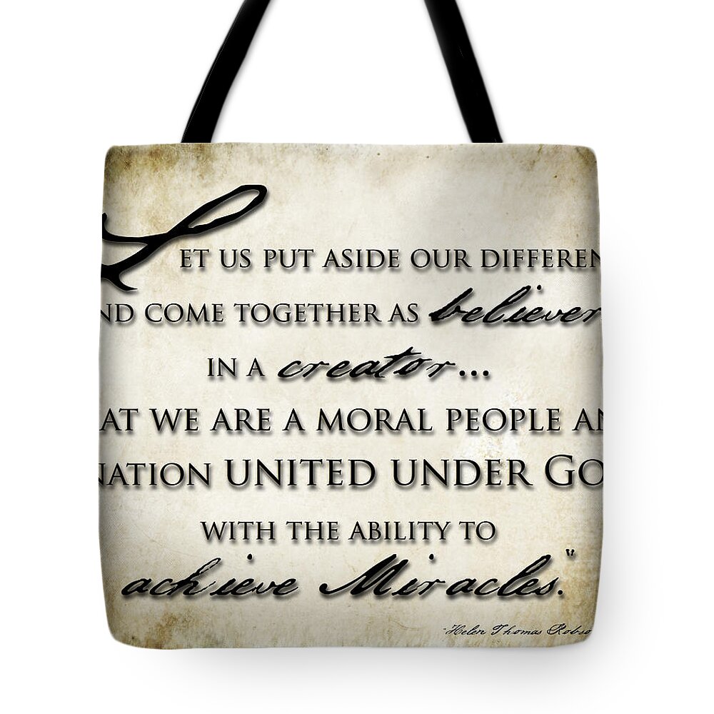 God Tote Bag featuring the photograph Our Battle Cry #2 by Helen Thomas Robson