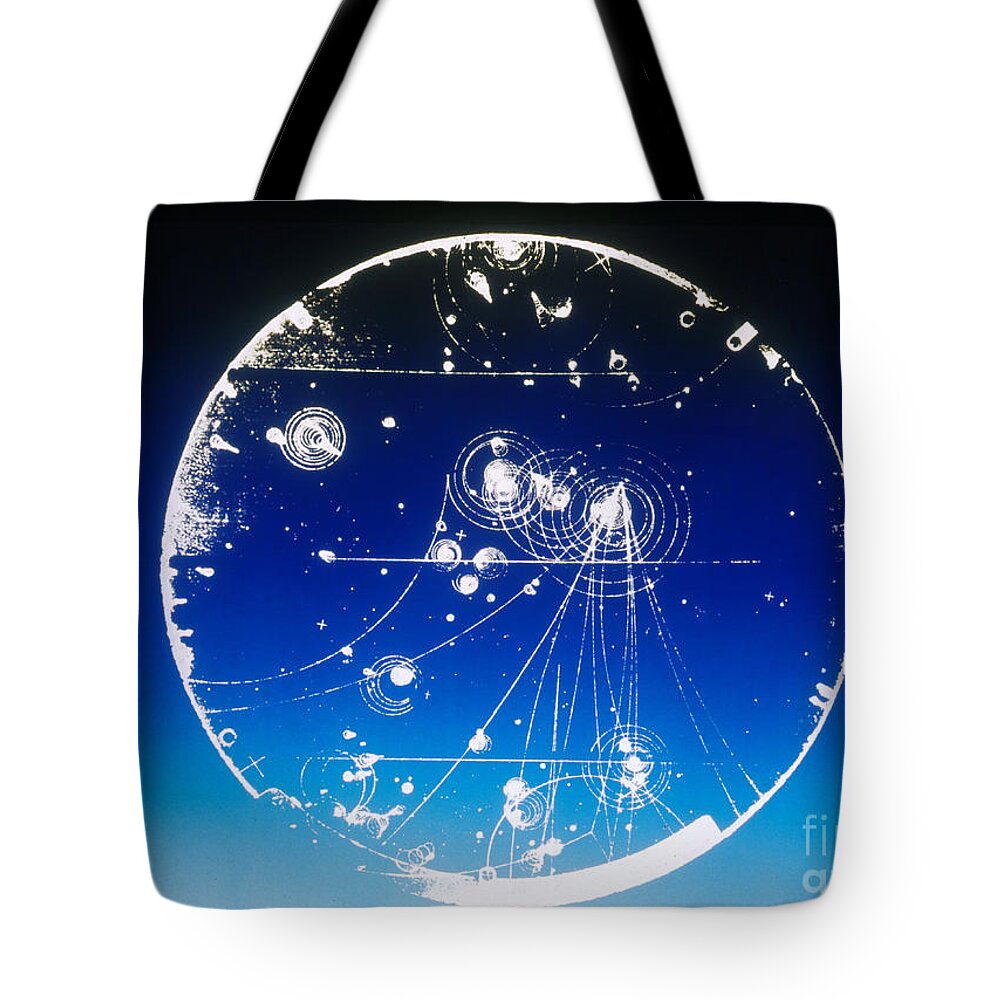 Subatomic Tracks Tote Bag featuring the photograph Proton-photon Collision #8 by Omikron