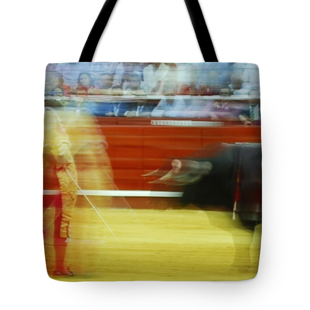 Abstract Tote Bag featuring the photograph Tauromaquia Bull-fights in Spain #2 by Guido Montanes Castillo