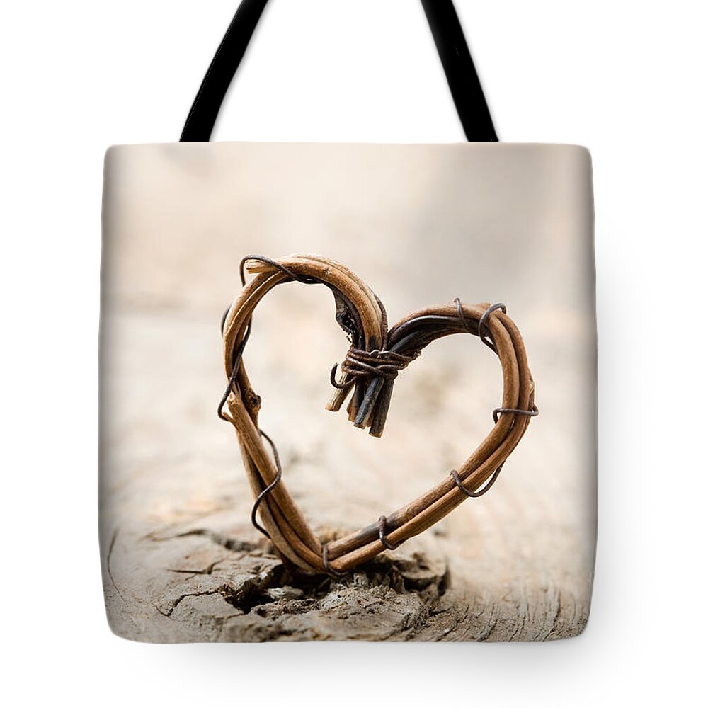 Abstract Tote Bag featuring the photograph Valentine heart #2 by Kati Finell
