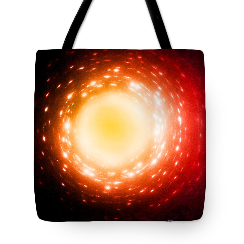 Diffraction Tote Bag featuring the photograph X-ray Diffraction Polyethylene Crystals #2 by Omikron