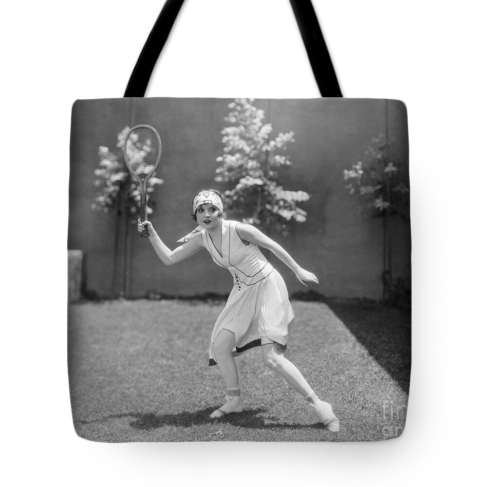 -sports- Tote Bag featuring the photograph Silent Film Still: Sports #22 by Granger