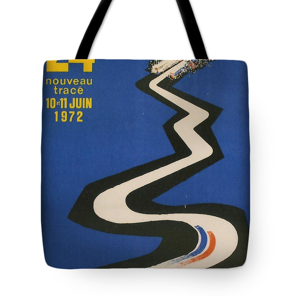 24 Hours Of Le Mans Tote Bag featuring the digital art 24 Hours of Le Mans - 1972 by Georgia Clare
