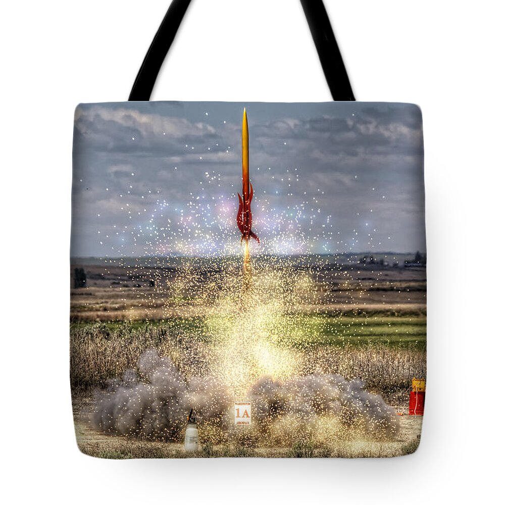 Hdr Tote Bag featuring the photograph 3 2 1 Launch by Brad Granger