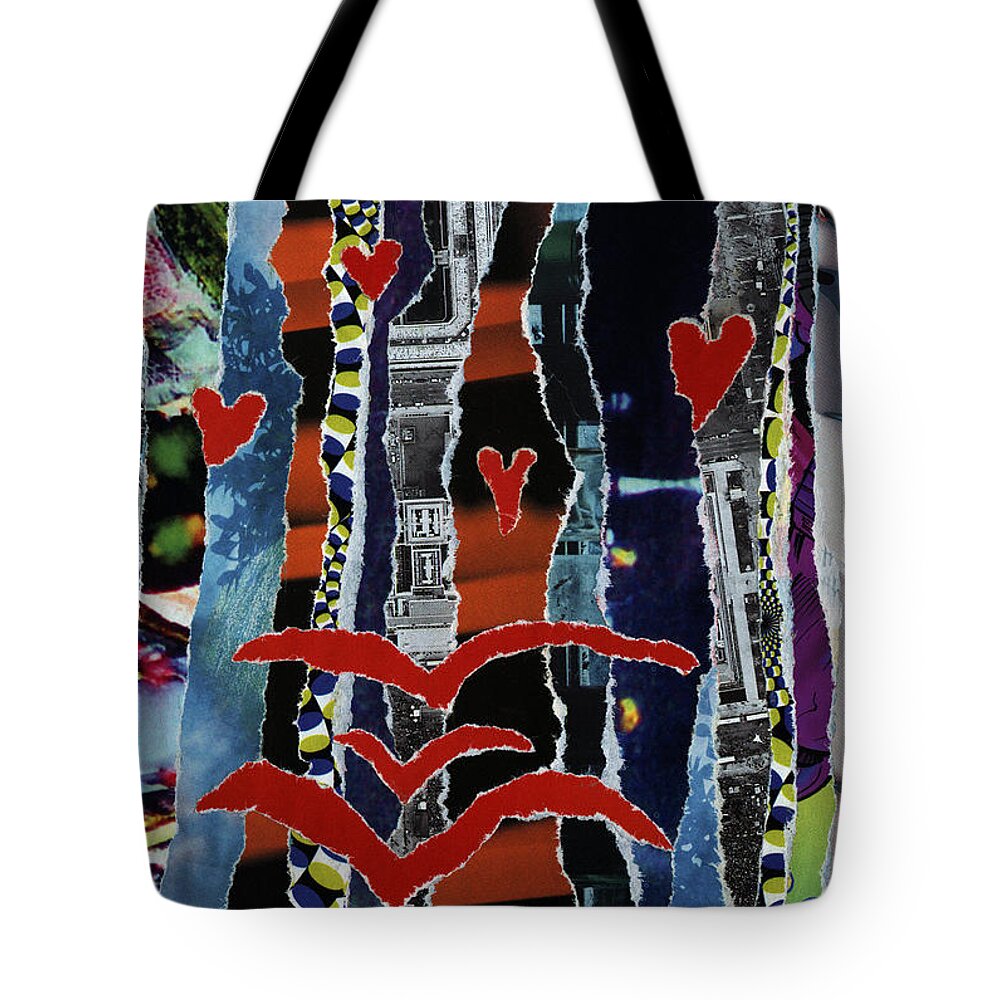 3 Birds And Prey Tote Bag featuring the mixed media 3 Birds And Prey by Kenneth James