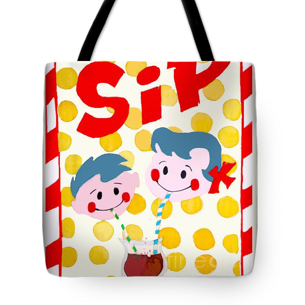 Silk Tote Bag featuring the painting Dip n Sip by Beth Saffer