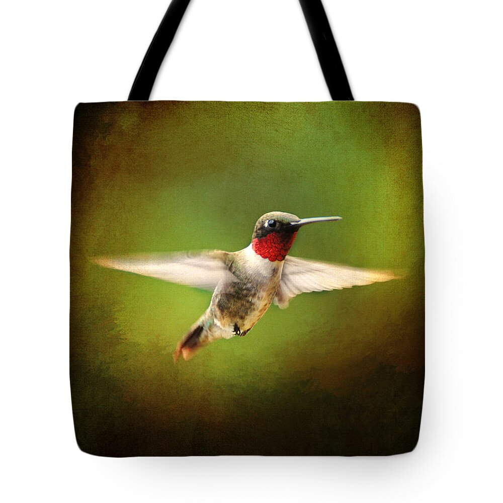 Avian Tote Bag featuring the photograph Hummingbird in Flight #3 by Jai Johnson