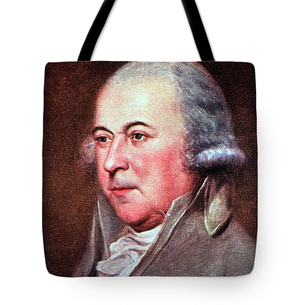 History Tote Bag featuring the photograph John Adams, 2nd American President #3 by Photo Researchers