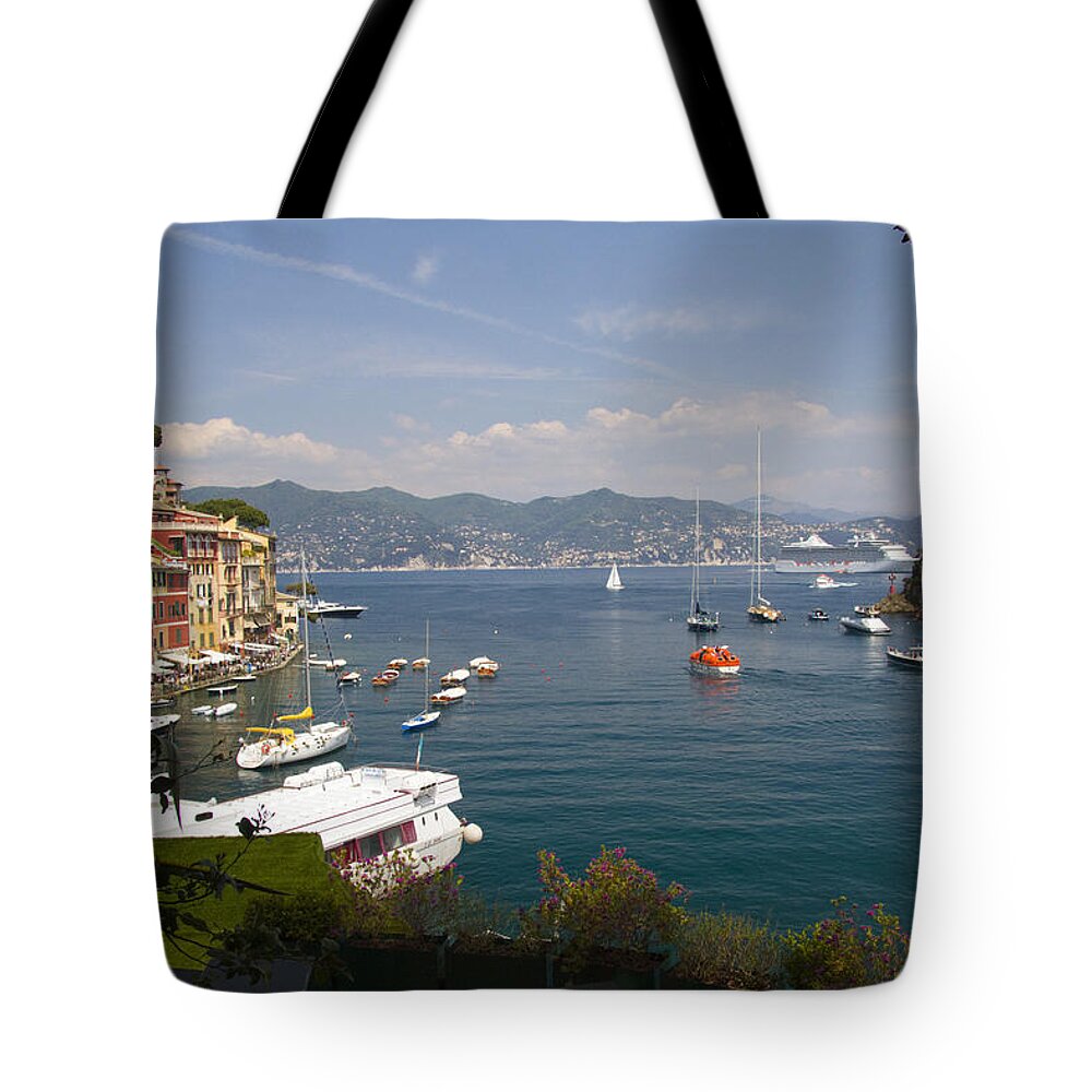 Portofino Tote Bag featuring the photograph Portofino in the Italian Riviera in Liguria Italy #3 by David Smith