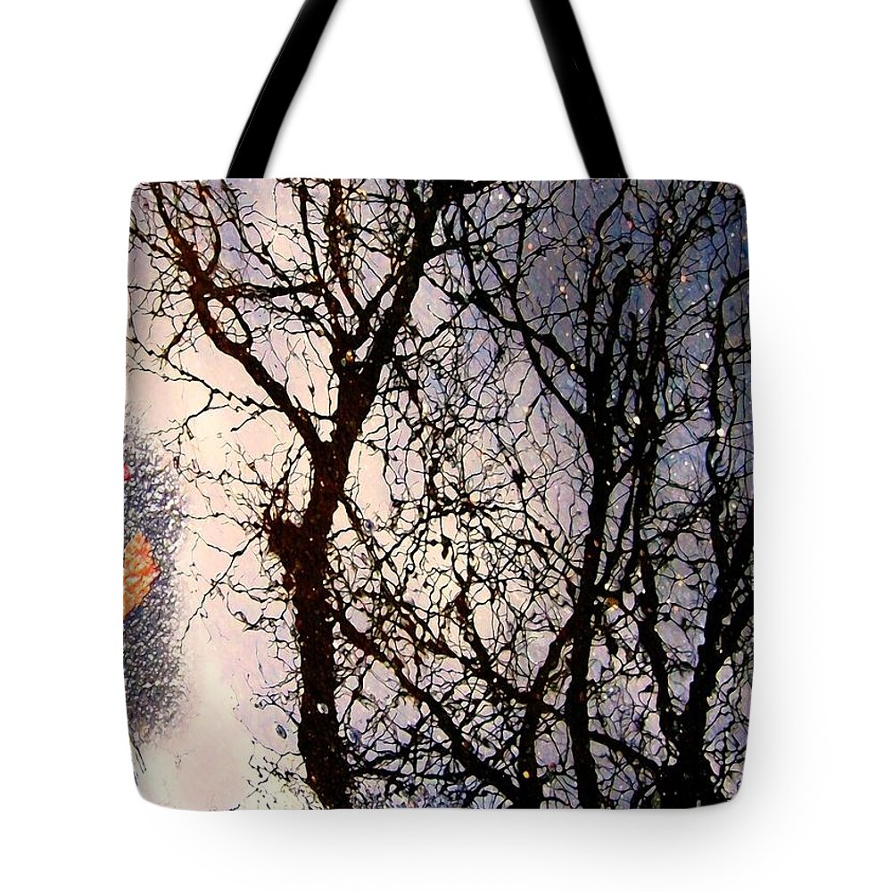 Greeting Cards Tote Bag featuring the digital art Puddle Art #3 by Dale  Ford