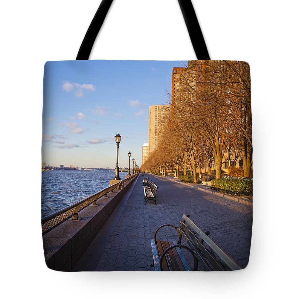 Battery Park City Tote Bag featuring the photograph View from Battery Park City #3 by Theodore Jones