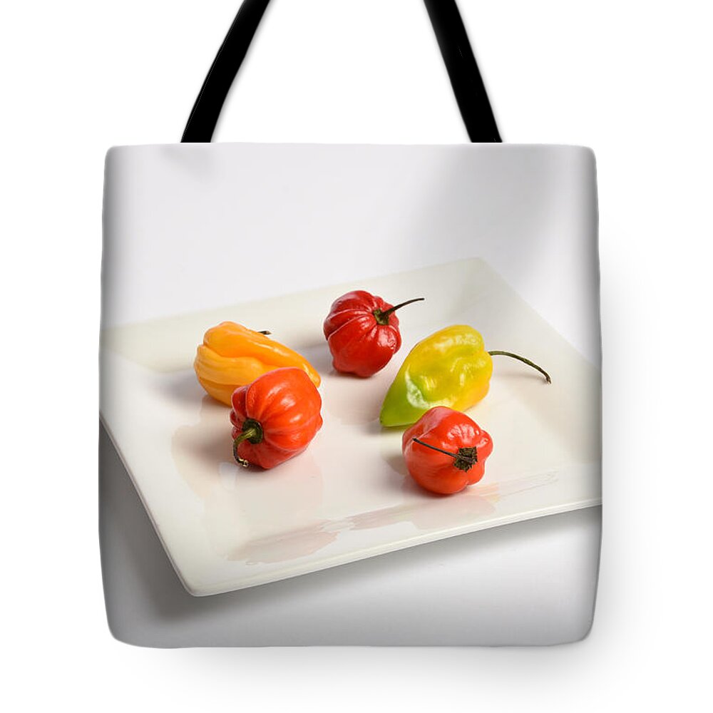 Chili Tote Bag featuring the photograph Habanero Chili Pepper #4 by Photo Researchers, Inc.