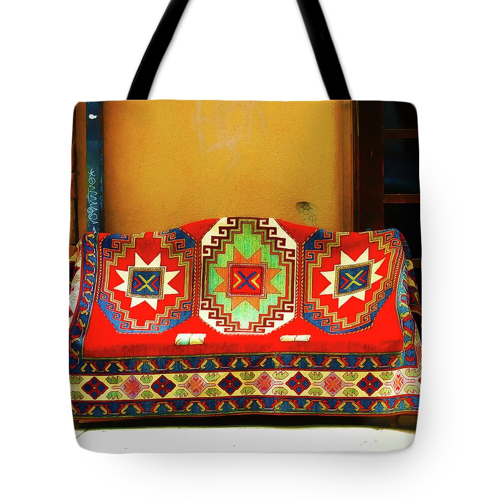 Native American Tote Bag featuring the photograph Streets of Santa Fe #4 by Terry Fiala