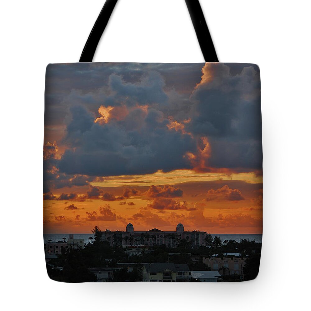 Sunrise Tote Bag featuring the photograph 40- Stormy Sunrise by Joseph Keane