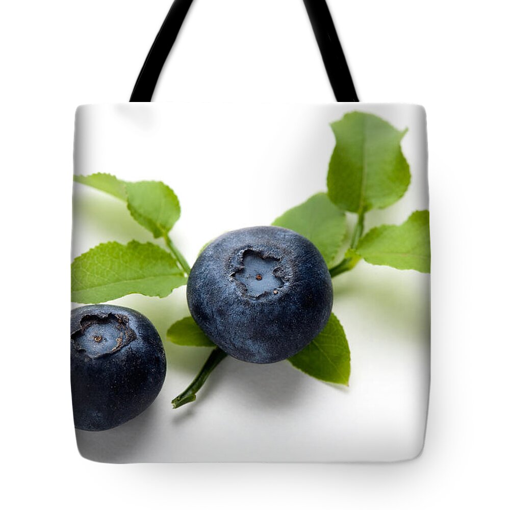 Blueberry Tote Bag featuring the photograph Blueberries #5 by Kati Finell