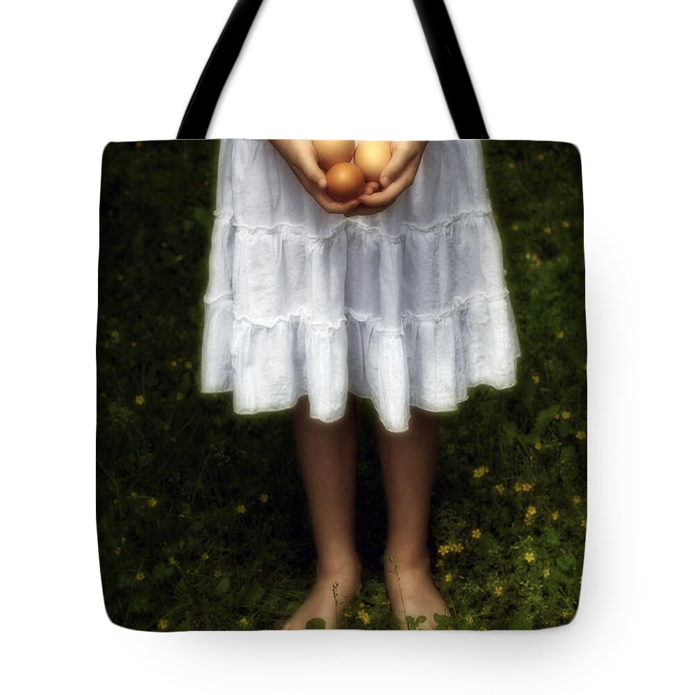 Girl Tote Bag featuring the photograph Eggs #7 by Joana Kruse