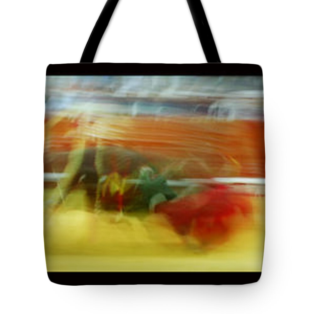 Abstract Tote Bag featuring the photograph Tauromaquia Bull-fights in Spain #7 by Guido Montanes Castillo