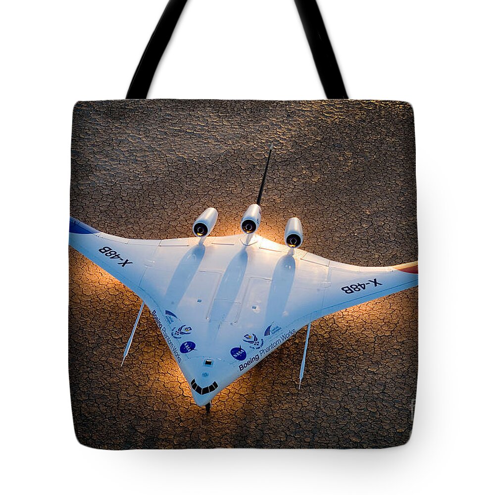 Aerospace Tote Bag featuring the photograph X48b Blended Wing Body by Nasa