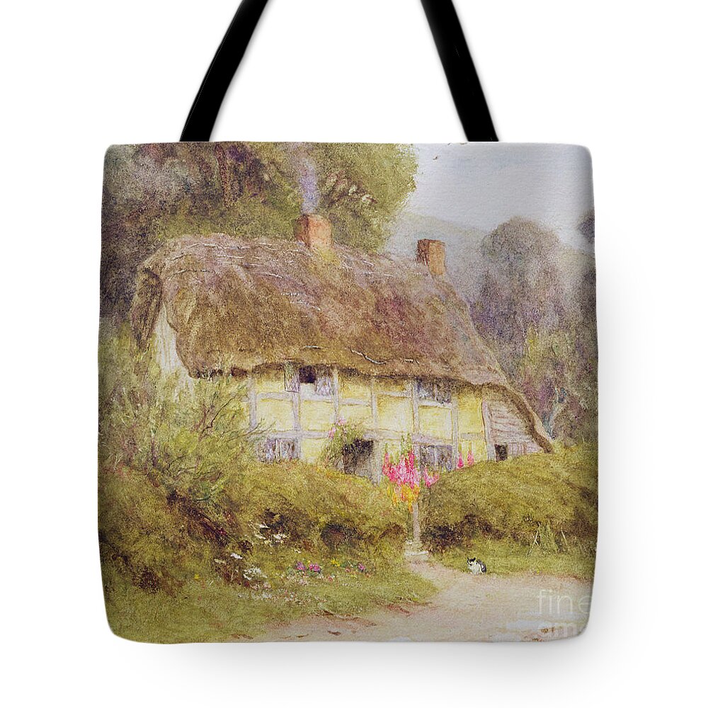 A Country Cottage Tote Bag featuring the painting A Country Cottage by Helen Allingham