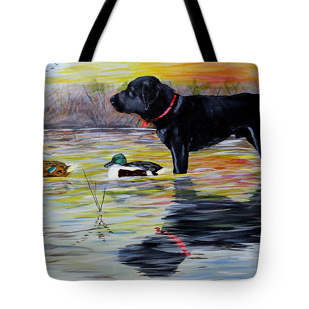 Labrador Retriever Tote Bag featuring the painting A Good Morning by Karl Wagner